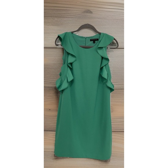 Banana Republic Dresses & Skirts - Banana Republic Green Ruffle Dress Size‎ 6 Sleeveless Ruffle Elegant Classy